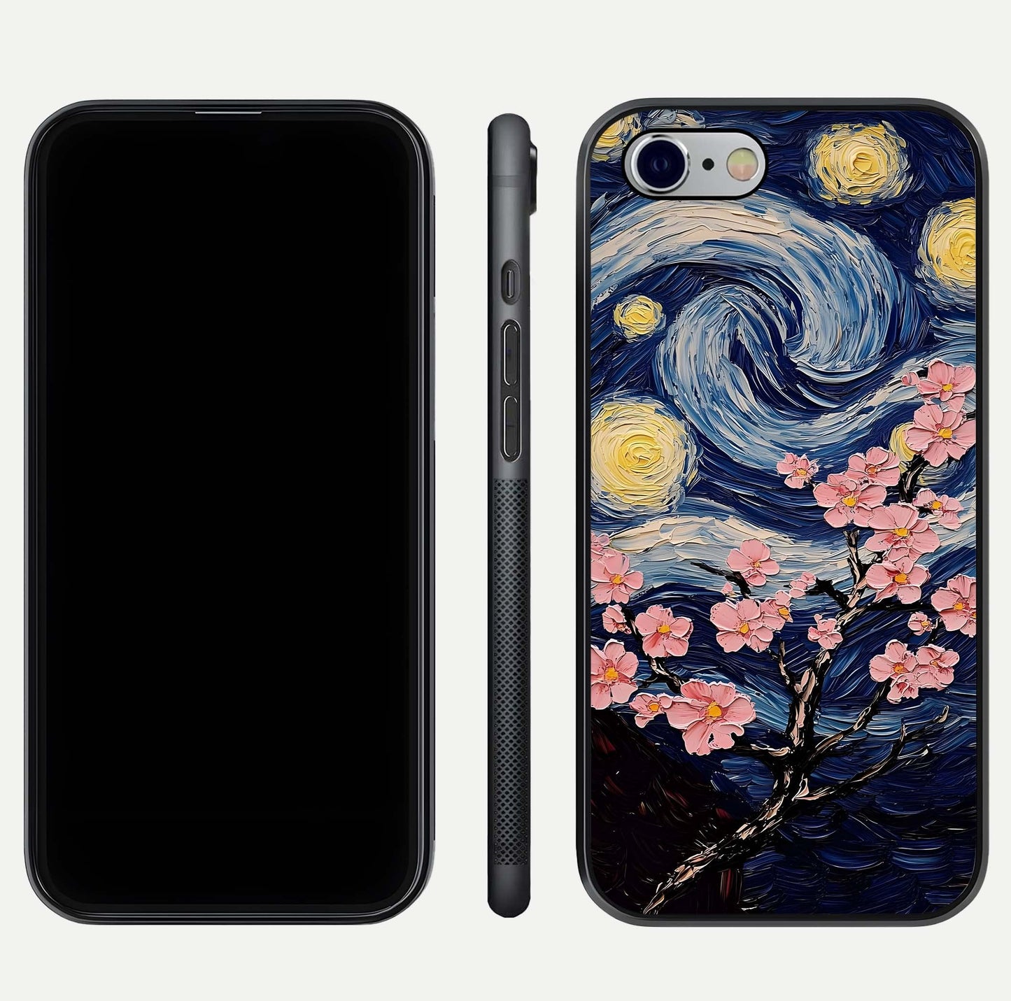 Van Gogh Scenery Glass Case for iPhone 16 Pro front & back layout showing vibrant tones and detailed design