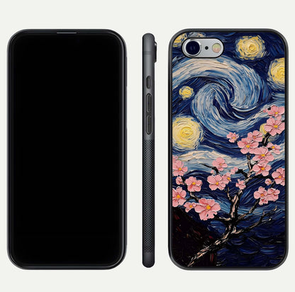 Van Gogh Scenery Glass Case for iPhone 16 Pro front & back layout showing vibrant tones and detailed design