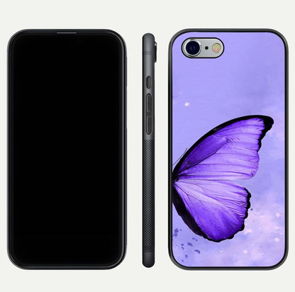 Violet Dream Wing Glass Case for iPhone 16 Pro front & back layout showing violet tones and smooth edges
