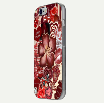 Aesthetic Little Freak Glass Case for iPhone 16 Pro side-angle image showing colorful design, camera module, and glossy finish reflection