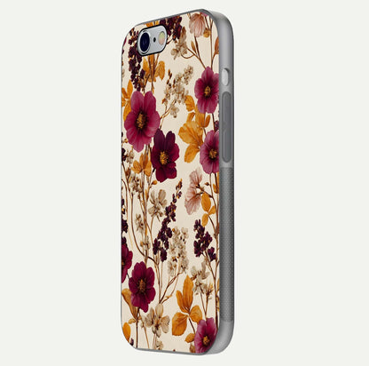 Autumn Wine Bloom Glass Case for iPhone 16 Pro side-angle showcasing floral design, texture gloss, and camera frame