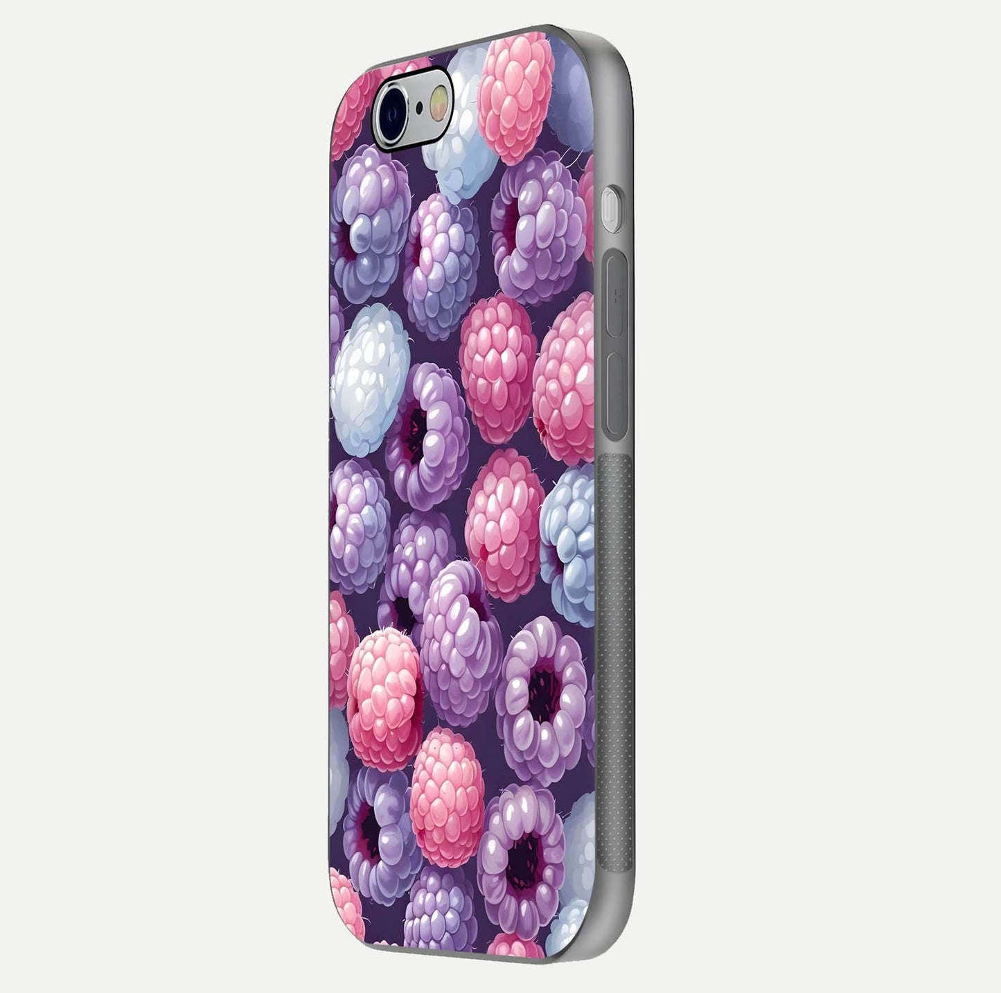 Berry Candy Pop Glass Case for iPhone 16 Pro side-angle image with bright color tones and smooth reflection