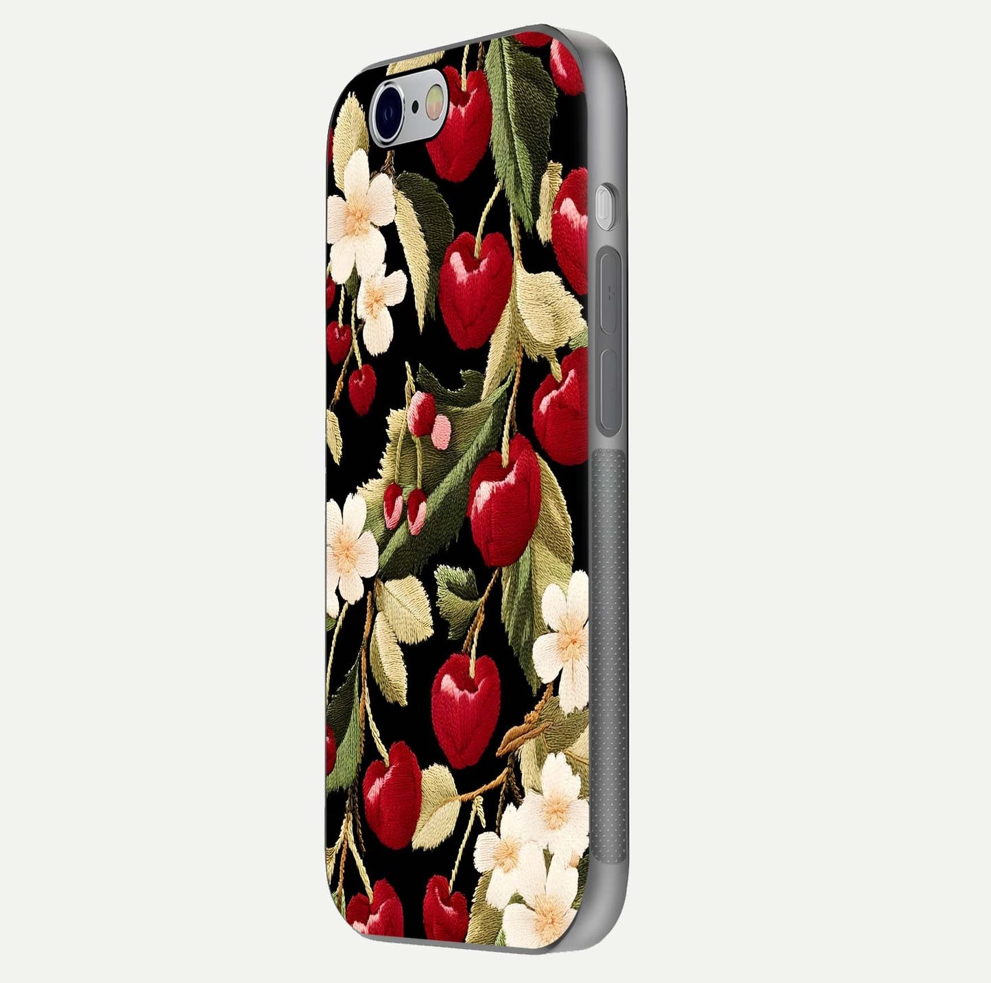 Bloom Thread Art Glass Case for iPhone 16 Pro side-angle image showing texture depth and gloss reflection