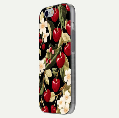 Bloom Thread Art Glass Case for iPhone 16 Pro side-angle image showing texture depth and gloss reflection