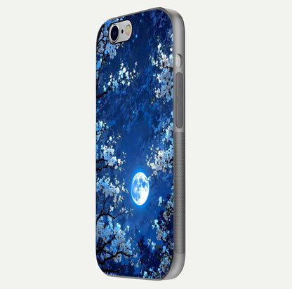 Blossom Moonlight Sky Glass Case for iPhone 16 Pro side-angle view emphasizing moonlight tones and protective edge