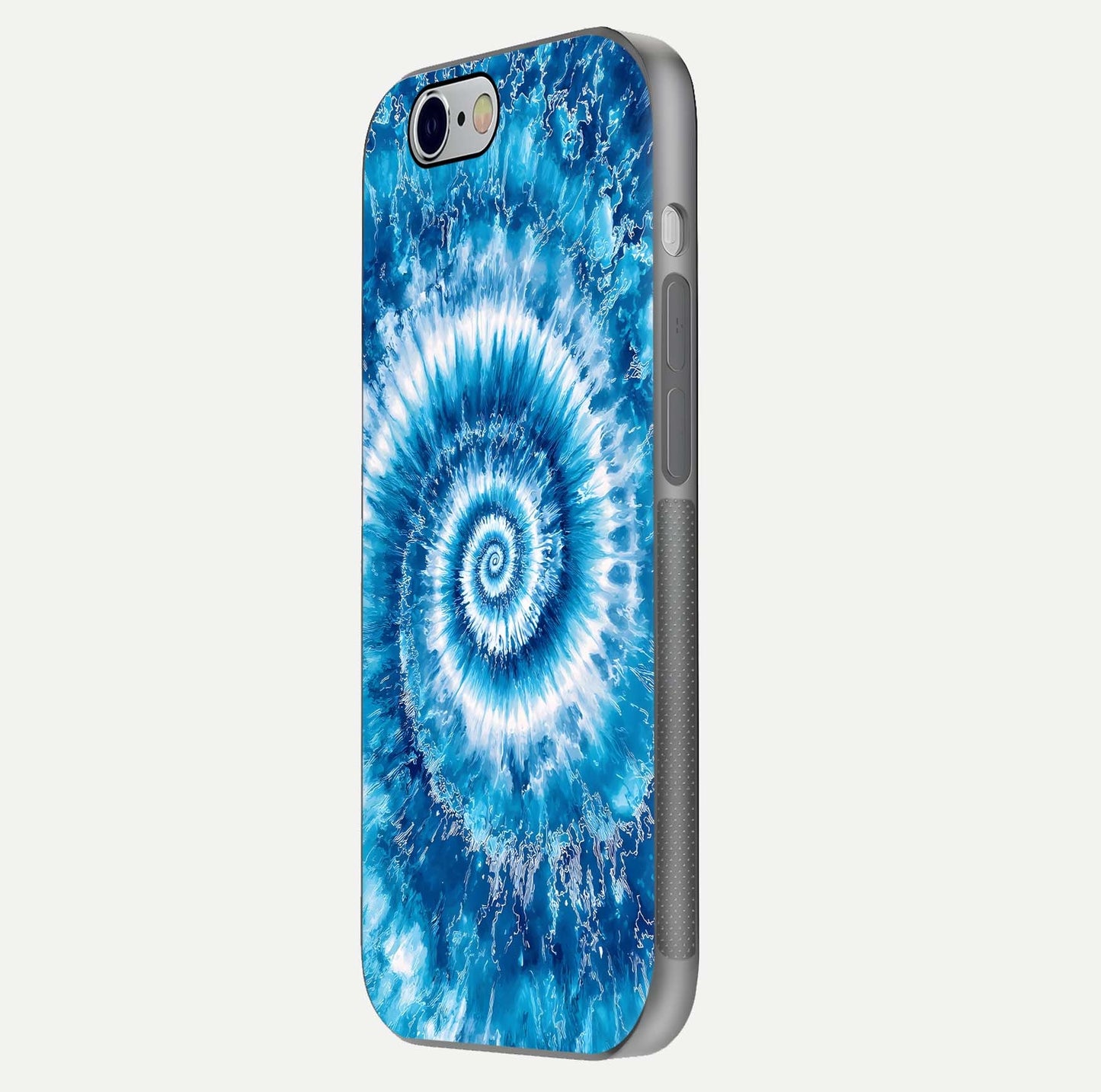 Blue Galaxy Wave Glass Case for iPhone 16 Pro side-angle image showing wave ripple art and glass gloss