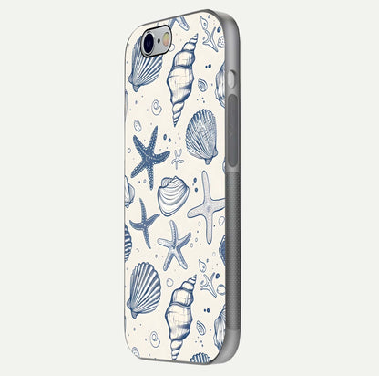 Blue Ocean Outline Glass Case for iPhone 16 Pro side-angle view showing clear edge lines and oceanic blue glow