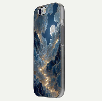 Celestial Cloud Road Glass Case for iPhone 16 Pro side-angle image showing soft pastel tones and edge clarity