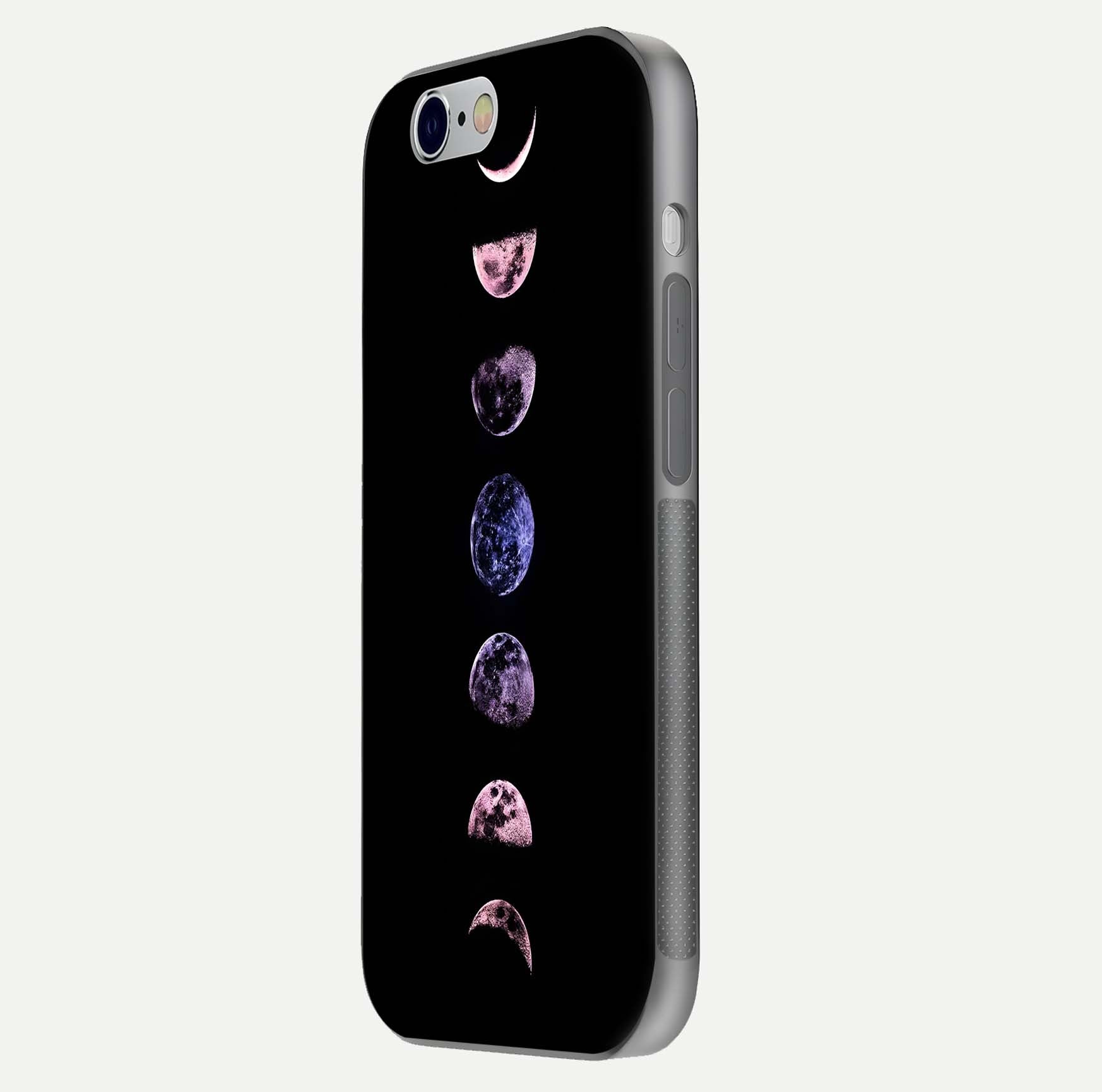 Crimson All Planets Glass Case for iPhone 16 Pro side-angle photo capturing edge glow and glass reflection