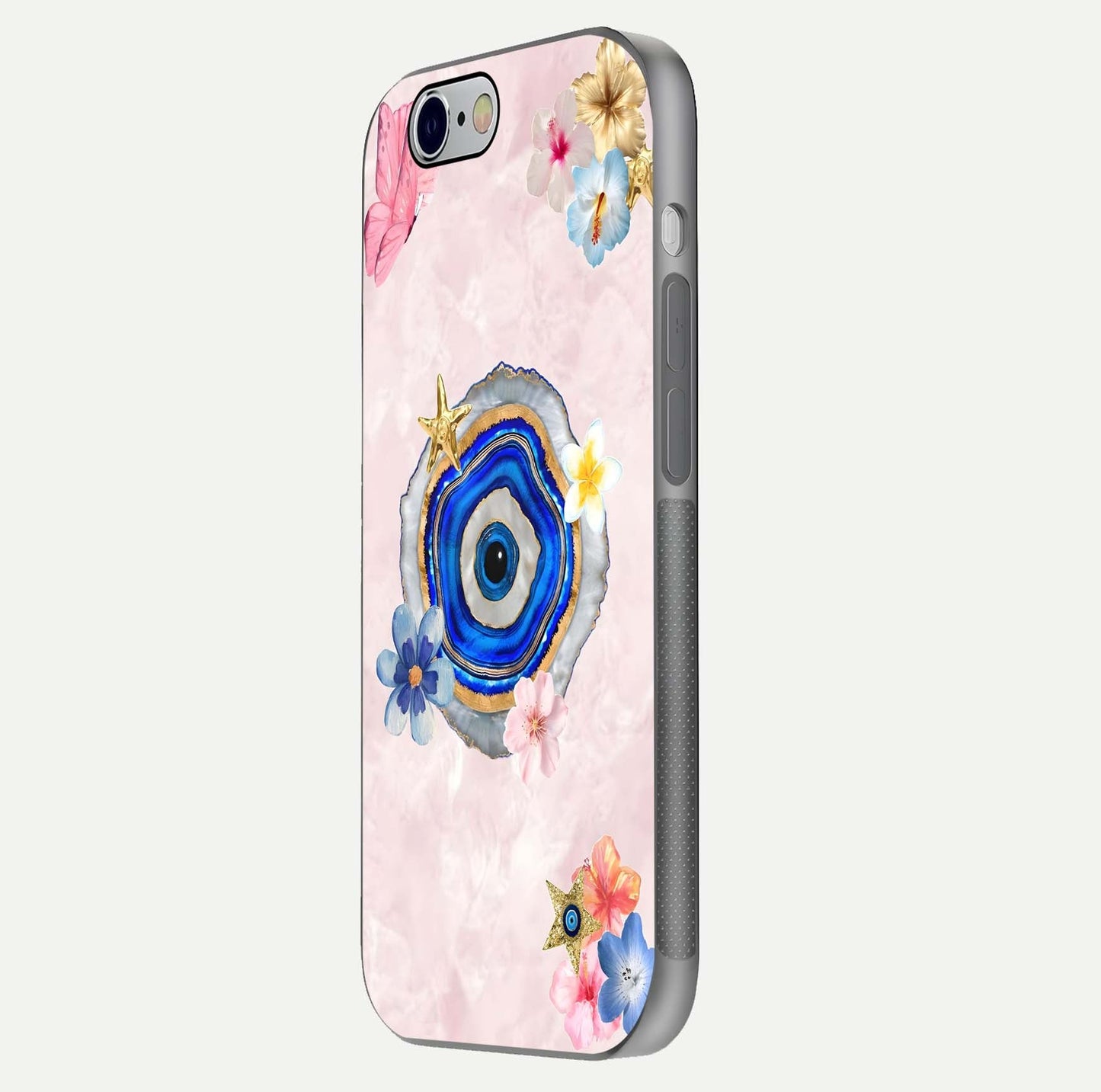 Divine Aura Bloom Glass Case for iPhone 16 Pro side-angle photo capturing reflection glow and premium polish
