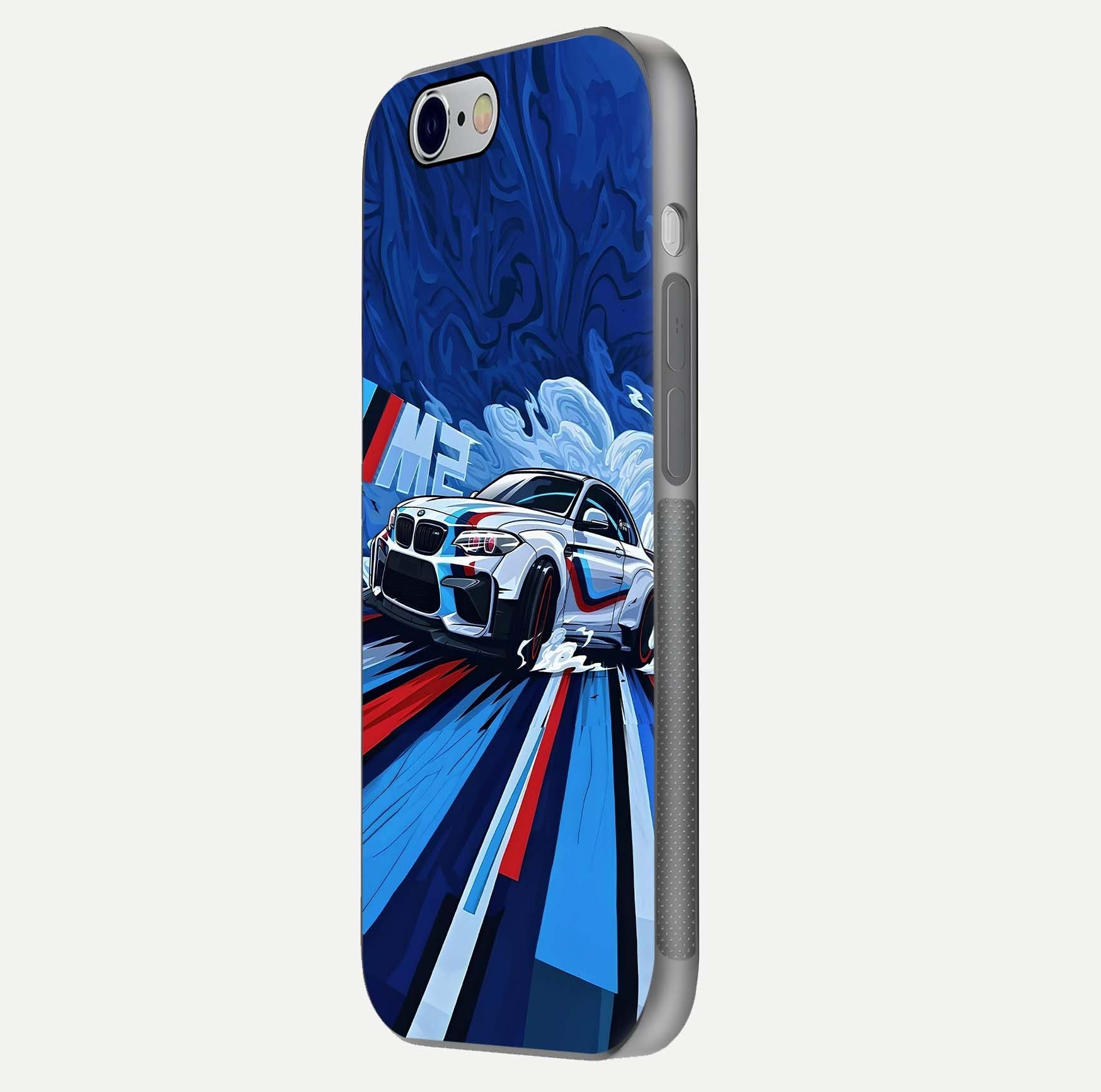 Drift Power Rush Glass Case for iPhone 16 Pro side-angle image capturing reflection glow and smooth curve