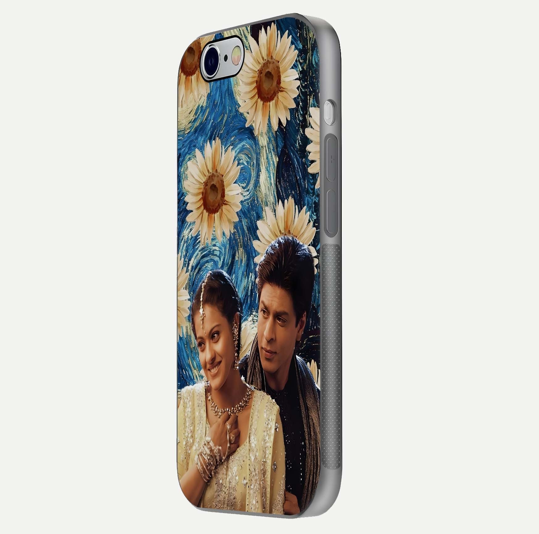 Eternal Love Story Glass Case for iPhone 16 Pro side-angle photo showing curved edges and polished surface