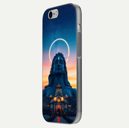 Eternal Shiva Aura Glass Case for iPhone 16 Pro side-angle image showing reflection clarity and rich tone