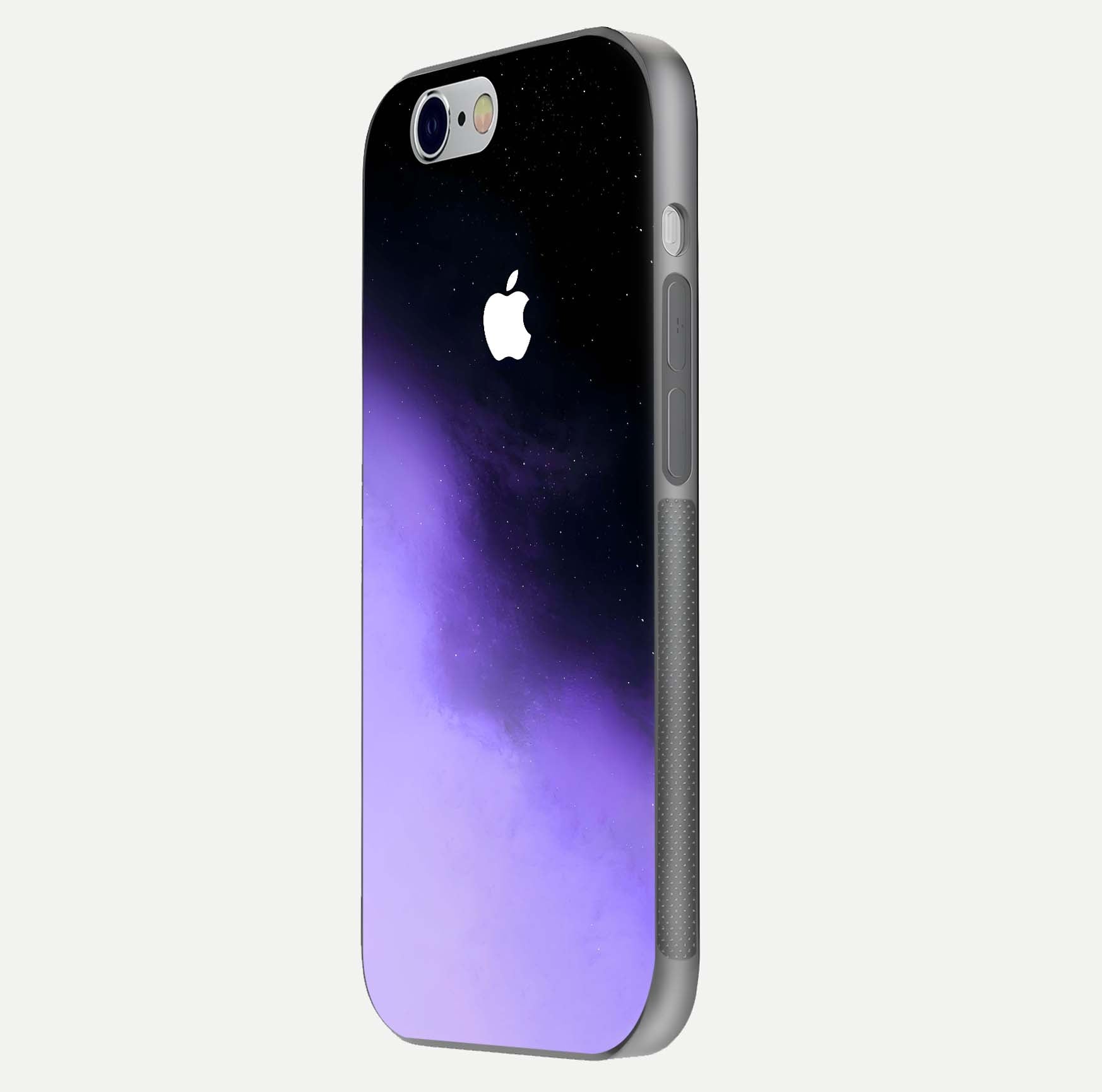 Galaxy Apple Aura Glass Case for iPhone 16 Pro side-angle image showing glossy surface and soft reflection hues