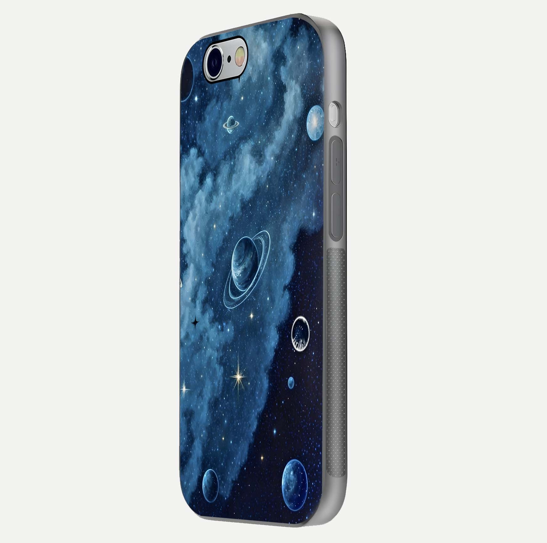 Galaxy Dream Space Glass Case for iPhone 16 Pro side-angle image capturing reflection clarity and galactic texture