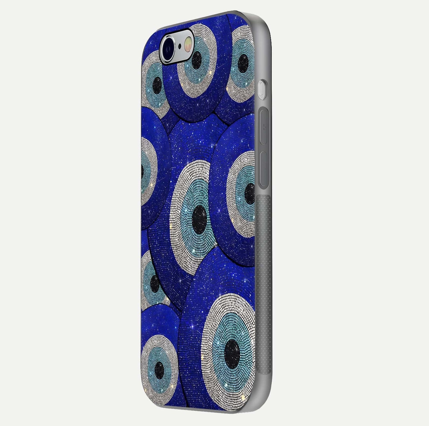 Galaxy Eye Flow Glass Case for iPhone 16 Pro side-angle image showing reflection detail and premium shine