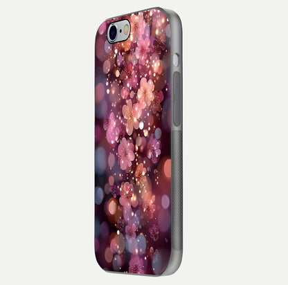 Glowing Petal Bliss Glass Case for iPhone 16 Pro side-angle image showing light reflection and soft floral texture