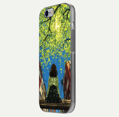 Golden Leaves Glow Glass Case for iPhone 16 Pro side-angle image showing reflection polish and elegant pattern