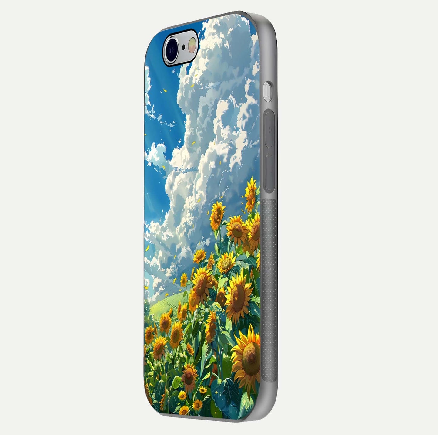 Golden Sun Glory Glass Case for iPhone 16 Pro side-angle image showing reflection glow and luminous texture