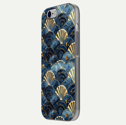 Golden Wave Luxe Glass Case for iPhone 16 Pro side-angle image showing reflection clarity and polished finish