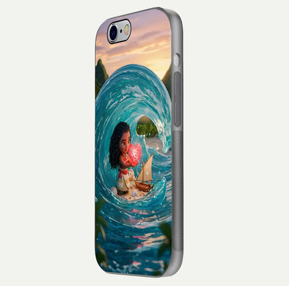 Heart of Ocean Glass Case for iPhone 16 Pro side-angle image showing reflection clarity and deep ocean texture