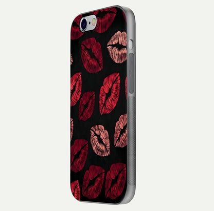 Midnight Kiss Love Glass Case for iPhone 16 Pro side-angle image revealing gloss texture and deep love motif