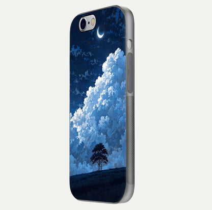 Midnight Sky Serenity Glass Case for iPhone 16 Pro side-angle image showing soft glow and smooth reflection