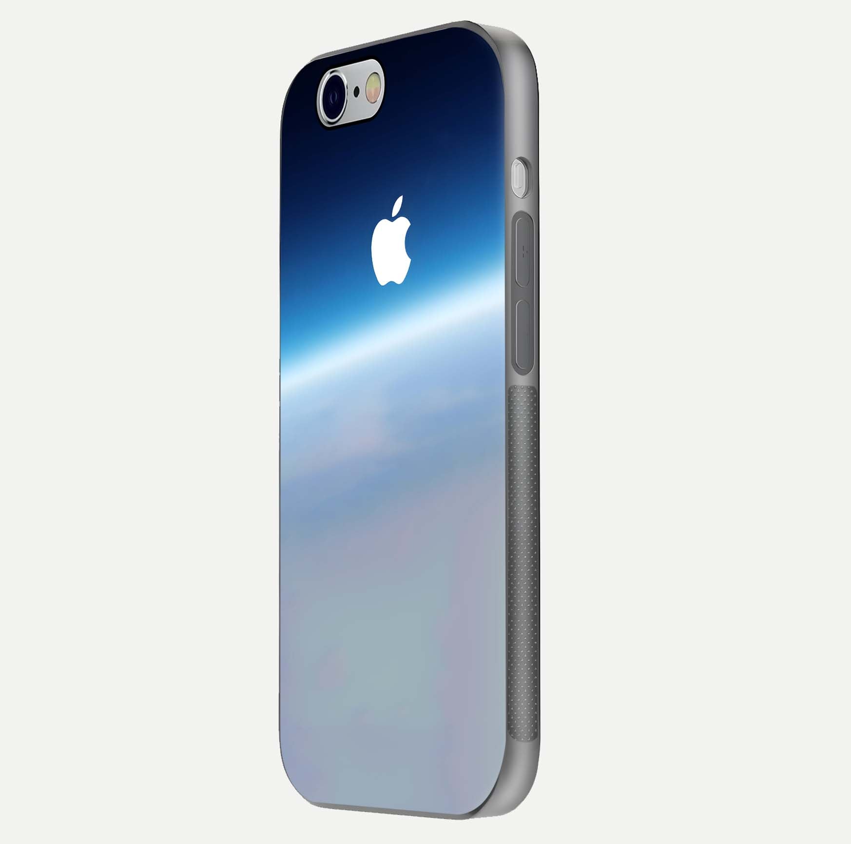 Minimal Apple Sky Glass Case for iPhone 16 Pro side-angle image showing smooth reflection and gentle sky tone