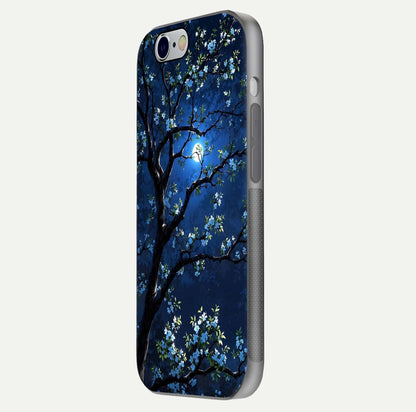 Mystic Floral Night Glass Case for iPhone 16 Pro side-angle image showing gloss surface and midnight floral tones