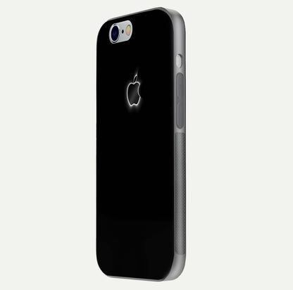 Neon Apple Glow Glass Case for iPhone 16 Pro side-angle image showing light reflection and glow effect