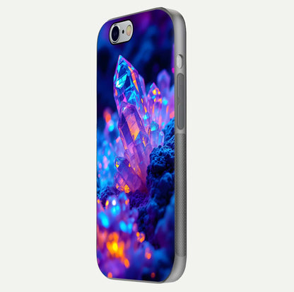 Neon Aura Shards Glass Case for iPhone 16 Pro side-angle image showing light depth and glossy contrast