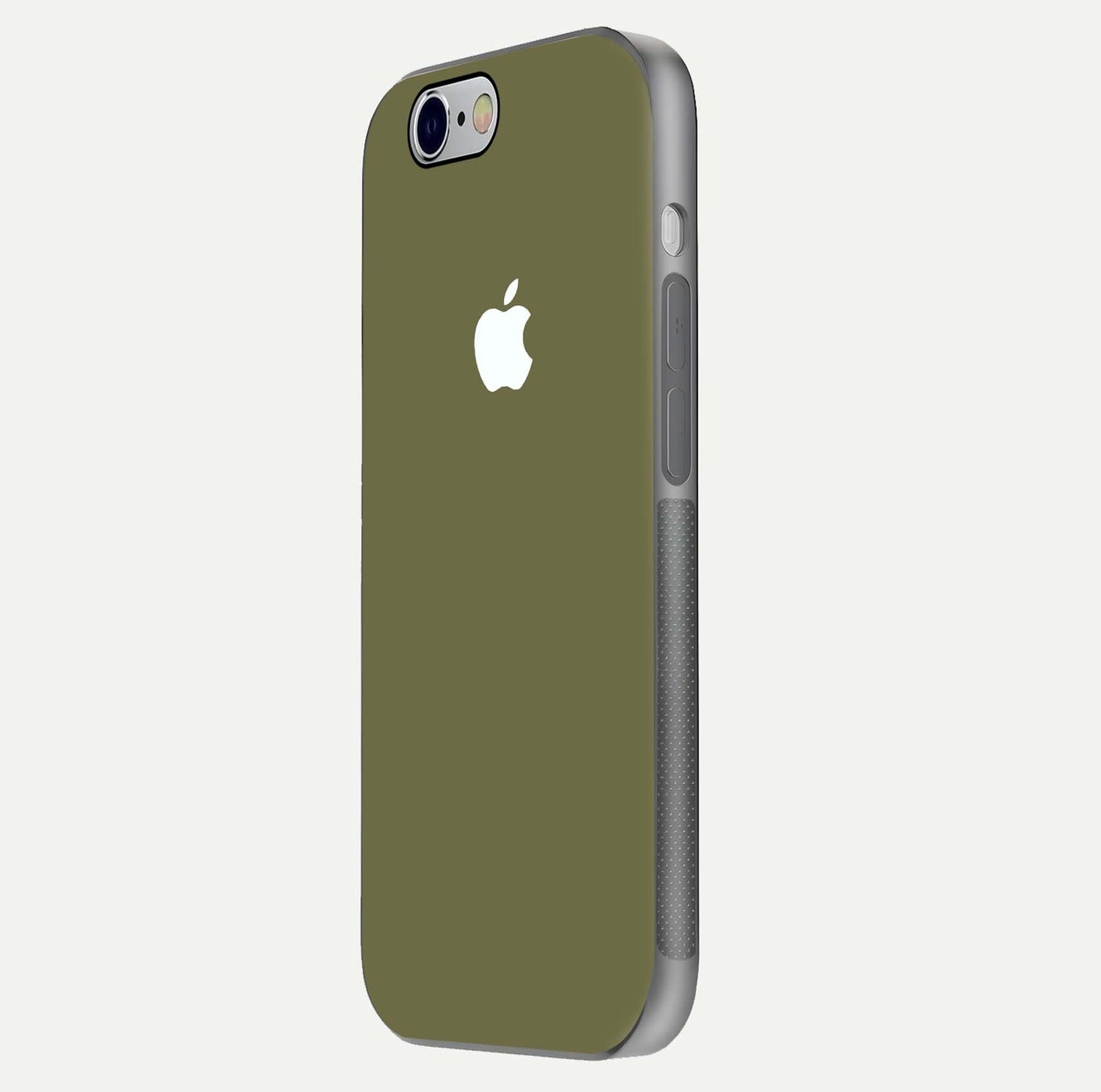Olive Matte Essence Glass Case for iPhone 16 Pro side-angle image showing soft hue and elegant smooth surface