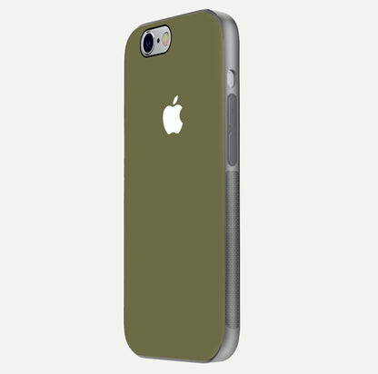 Olive Matte Essence Glass Case for iPhone 16 Pro side-angle image showing soft hue and elegant smooth surface