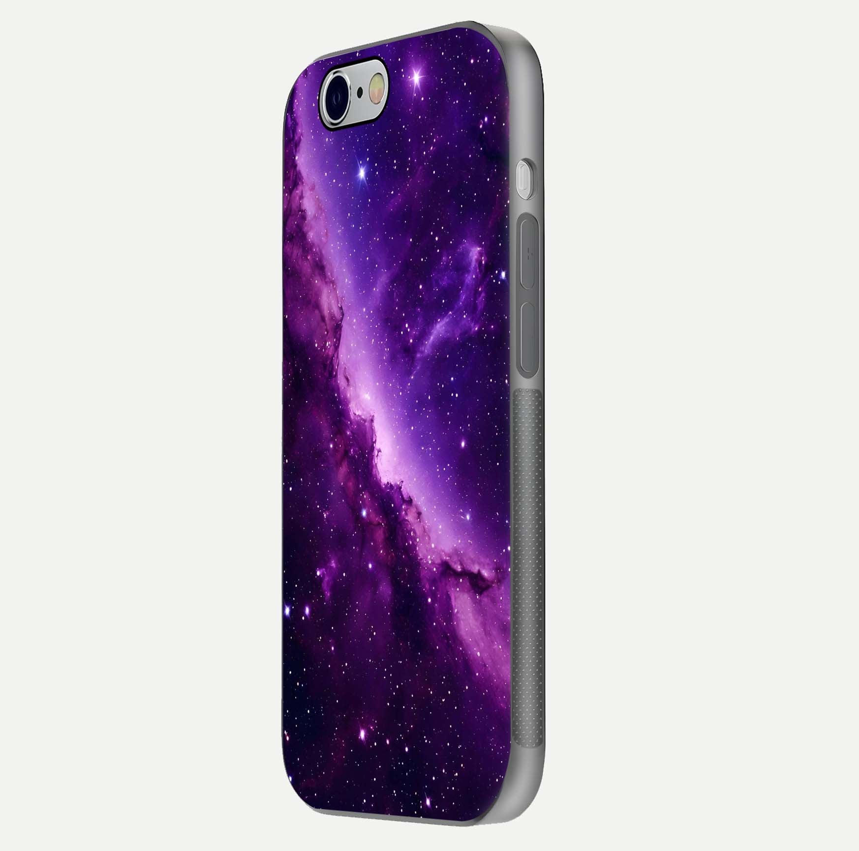 Purple Shade Sky Glass Case for iPhone 16 Pro side-angle image showing shine and soft violet blend