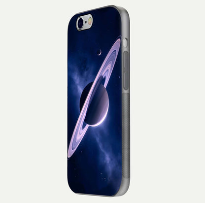 Saturn Ring Mystique Glass Case for iPhone 16 Pro side-angle image showing shine and galaxy ring focus
