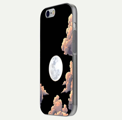 Shade Cloud Moon Glass Case for iPhone 16 Pro side-angle image showing reflection and night-sky detail