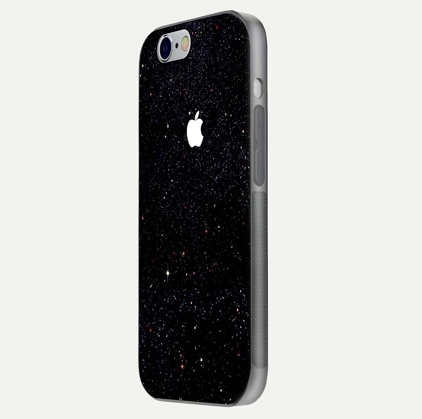 Starry Apple Galaxy Glass Case for iPhone 16 Pro side-angle image showing gloss and star pattern detail