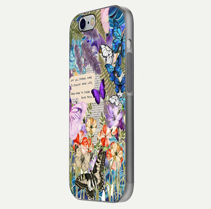 Storm Path Bloom Glass Case for iPhone 16 Pro side-angle image showing reflection, color contrast, and shine