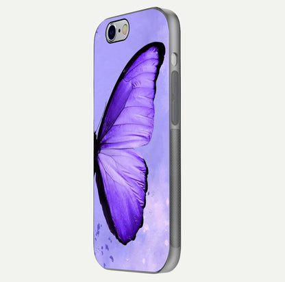 Violet Dream Wing Glass Case for iPhone 16 Pro side-angle image showing gloss, shine, and violet gradient