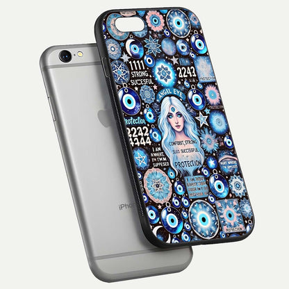 Angel Aura Shield Glass Case for iPhone 16 Pro floating angle showing light reflection and protective edge structure