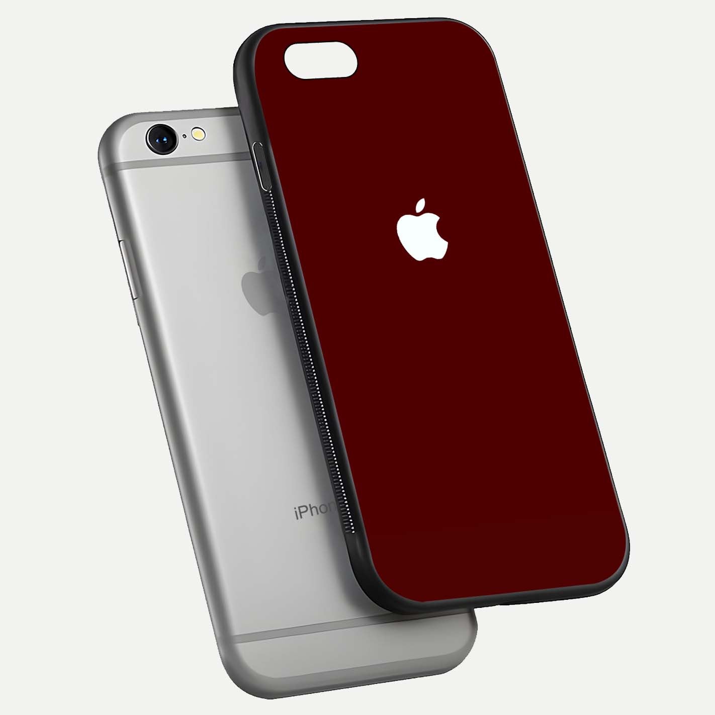 Apple Crimson Core Glass Case for iPhone 16 Pro floating mockup with red-gloss effect and metallic Apple design