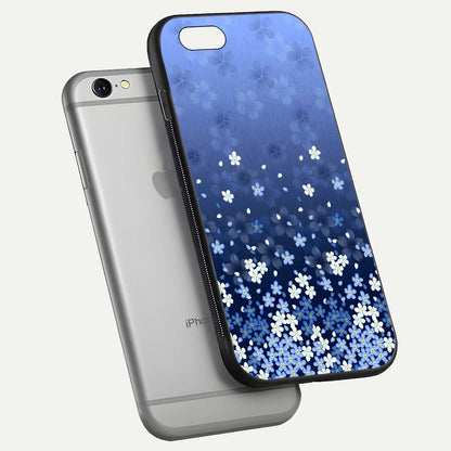 Blue Starry Glass Case for iPhone 16 Pro floating mockup capturing cosmic tone and HD gloss texture