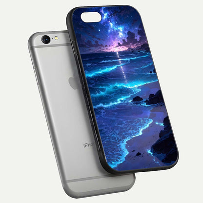 Classic Damn Look Glass Case for iPhone 16 Pro floating mockup emphasizing HD gloss and stylish edges