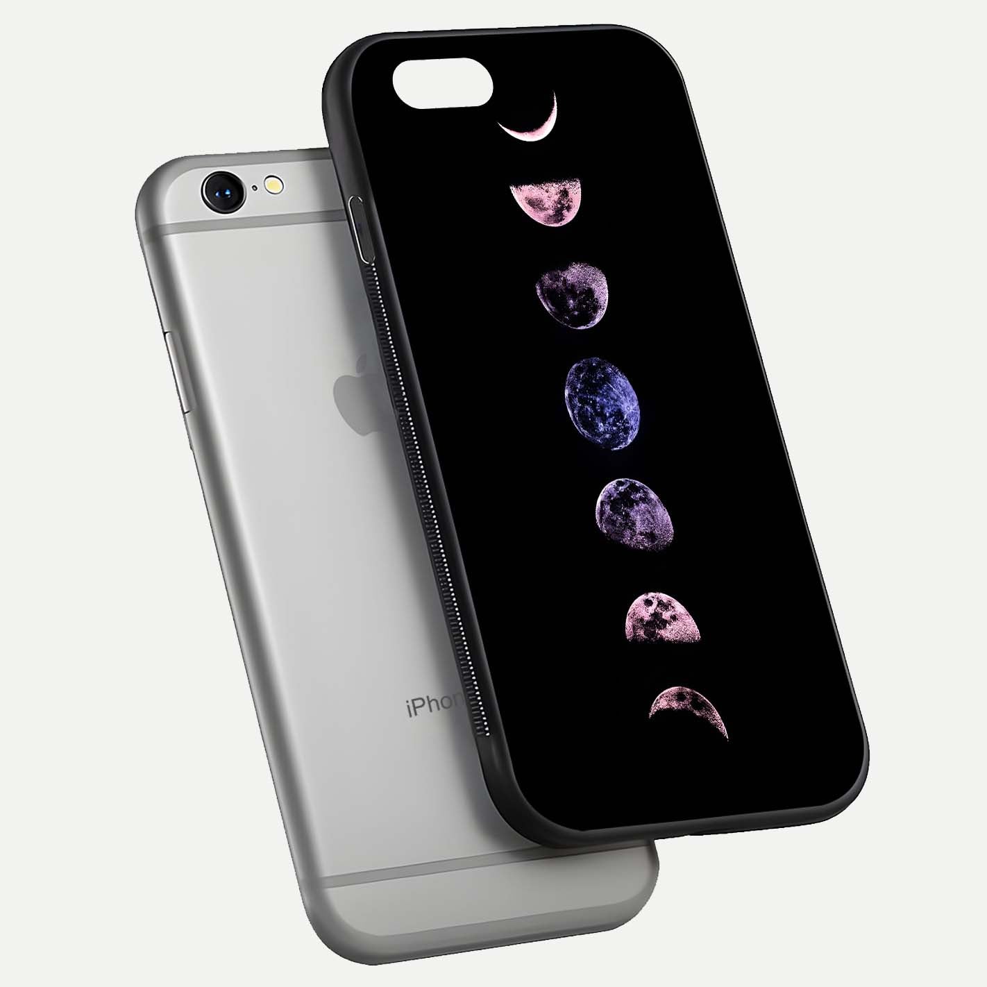 Crimson All Planets Glass Case for iPhone 16 Pro floating mockup showing gloss depth and rich hues