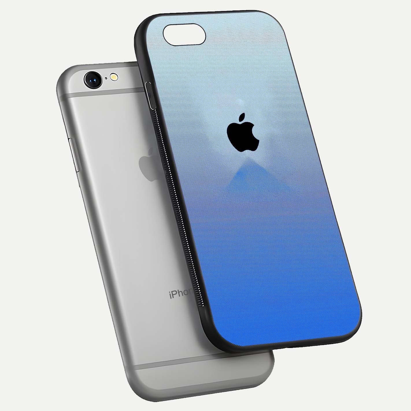 Gradient Apple Vibe Glass Case for iPhone 16 Pro floating dual-view mockup showing gloss polish and gradient blend
