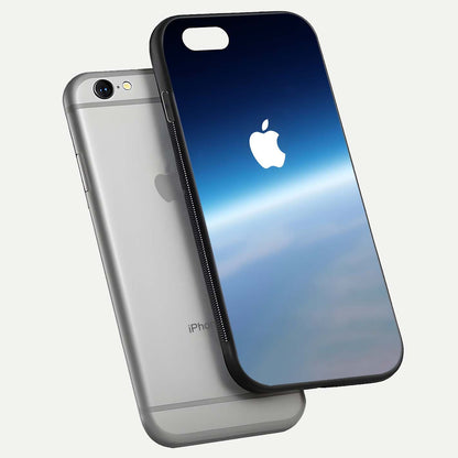 Minimal Apple Sky Glass Case for iPhone 16 Pro floating dual-view mockup showing HD gloss and Apple design