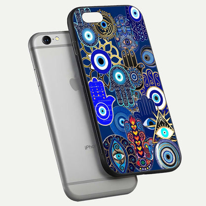 Mystic Palm Guard Glass Case for iPhone 16 Pro floating dual-view mockup showing HD reflection and vivid tone