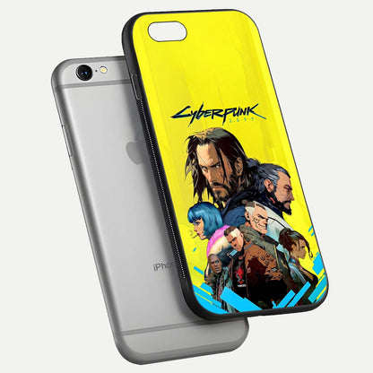 Neon Rebel Genesis Glass Case for iPhone 16 Pro floating dual-view mockup showing electric glow and depth