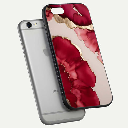 Pink & White Marble Glass Case For iPhone 6