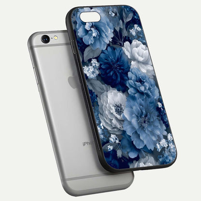 Royal Bloom Garden Glass Case for iPhone 16 Pro floating dual-view mockup displaying gloss and print clarity